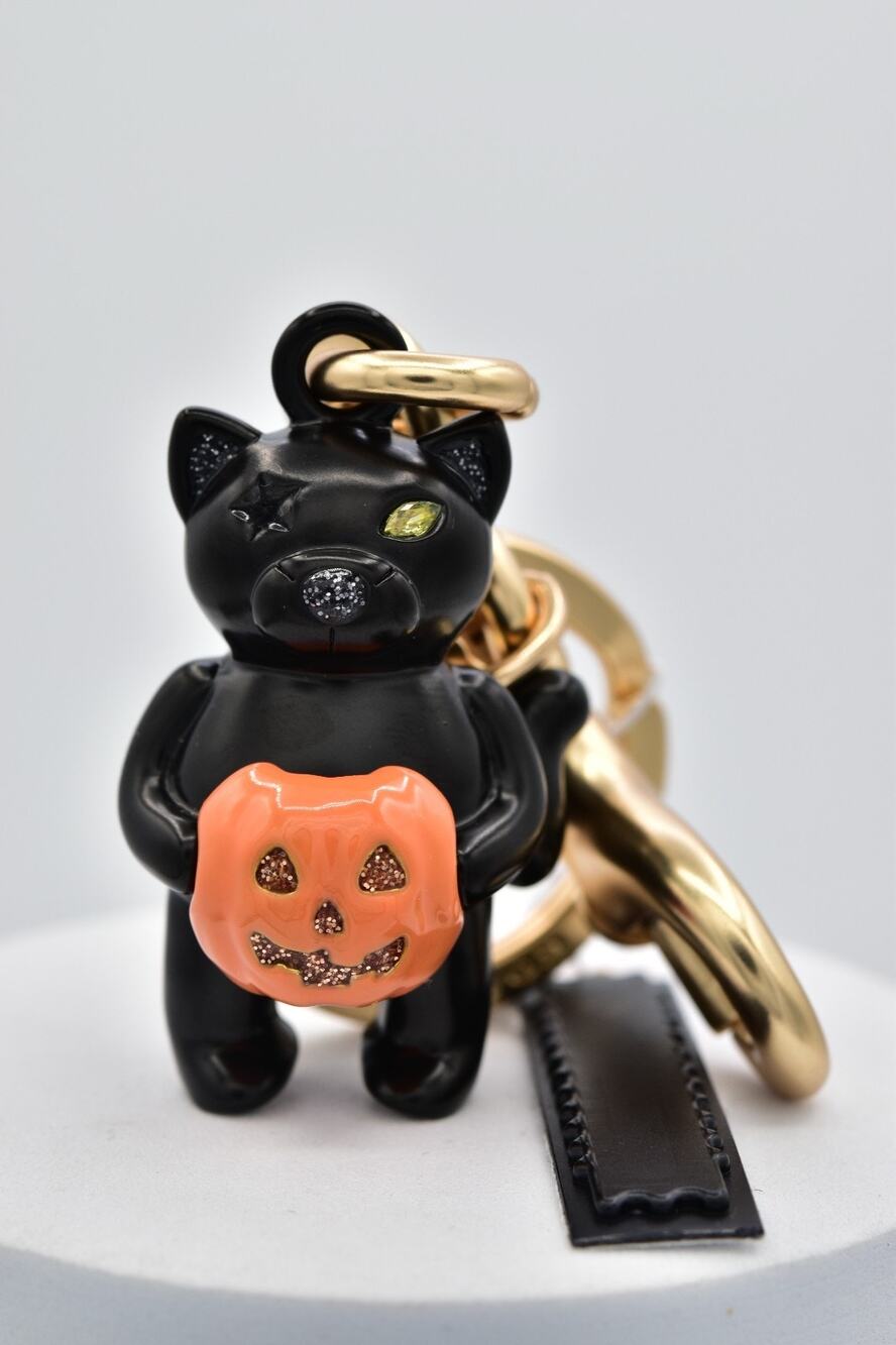 Coach CW483 Halloween Cat Pumpkin Bag Charm Key Ring Limited Edition 2024 NWT